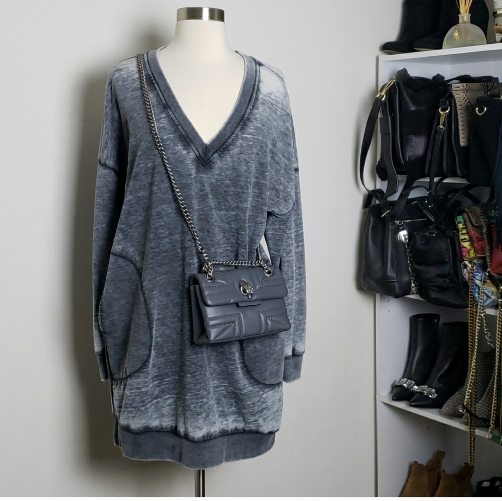 NWT Young Fabulous & Broke Gray Burnout Dress Size XS
